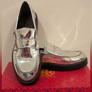 Tory Burch Metallic Mirrored Loafers